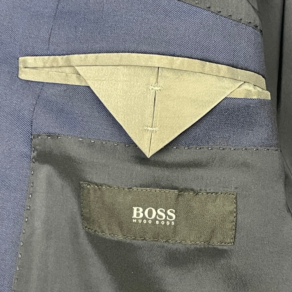 Hugo Boss Modern 40R Wool Super 120 Trabaldo Togna Blazer Coat Suit Jacket Navy - Picture 3 of 14